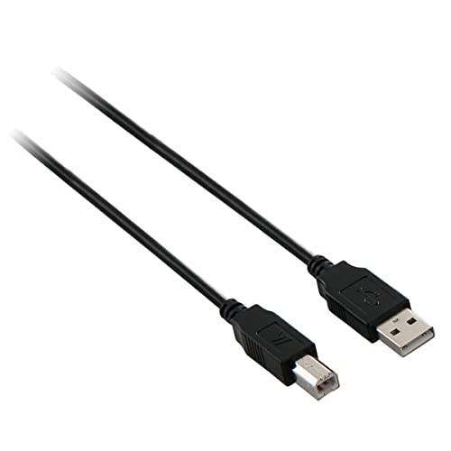 V7 Hochgeschwindigkeits-USB-2.0-Gerätekabel, 3 m, A-Stecker auf B-Stecker, zum Anschluss von PC an Digitalkameras, Drucker, Scanner, Externe Laufwerke (V7N2USB2AB-10F) Schwarz von V7