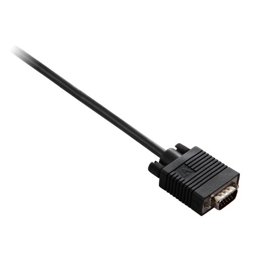 V7 Standard-VGA-Videokabel (V7N2VGA-06F-BLK), 1,8 m (M/M) zum Anschluss von VGA-fähigen PC oder Laptop an Monitor, TV oder Projektor, Schwarz von V7