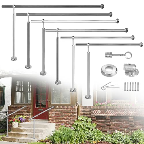 VA-Cerulean 100cm Handlauf Edelstahl Geländer Treppengeländer Innen Außen Winkel Einstellbar Eingangsgeländer für Treppen Wand von VA-Cerulean