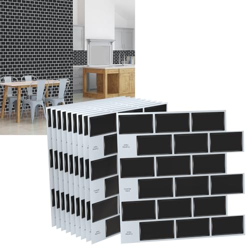VA-Cerulean 3D Fliesenaufkleber, 10 Stück 30,5 x 30,5 cm Selbstklebende Vinyl Fliesen, Peel und Stick Backsplash, Wasserdicht, Abziehbar Klebefliesen für Küche Bad Schrank, Typ L von VA-Cerulean