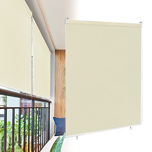 VA-Cerulean Außenrollo Senkrechtmarkise Sichtschutzrollo, Sonnenschutz, Wetterfest, Verdunkelungsrollo, Fensterrollo Balkonrollo für Fenster & Tür(140x240 cm,Beige) von VA-Cerulean