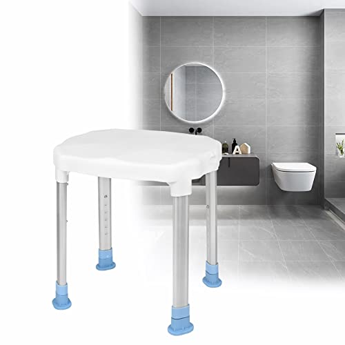VA-Cerulean Duschhocker Aluminium Höhenverstellbar Duschstuhl Badhocker Duschstuhl Duschhilfe Badewannensitz Anti Rutsch Duschsitz Badsitz Duschhocker, Weiß von VA-Cerulean