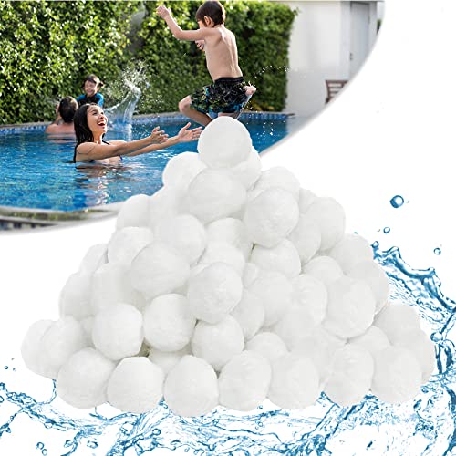 VA-Cerulean Filter Balls,Weiß Filterbälle 1400g ersetzen 50kg Filtersand,Sandfilter für Pool,Schwimmbad,Aquarium von VA-Cerulean