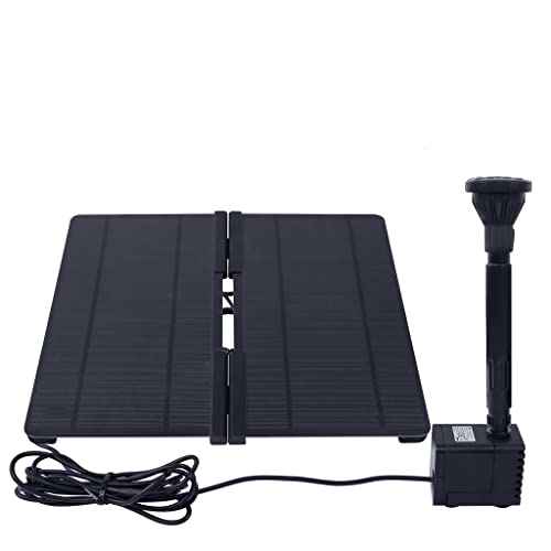VA-Cerulean Solar Springbrunnen Falten Teichpumpe Solarbrunnen 20W Solarpumpe Wasserpumpe Außen Gartenbrunnen Fontäne Pumpe mit 4 Fontänenstile für Garten Fischteich von VA-Cerulean