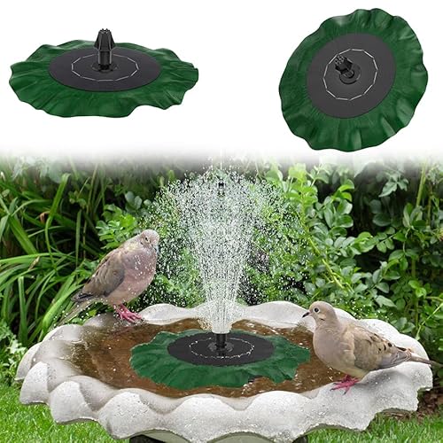 VA-Cerulean Solar Springbrunnen Teichpumpe Solarbrunnen 1.4W Lotus Solarpumpe Wasserpumpe Außen Gartenbrunnen Fontäne Pumpe mit 7 Fontänenstile für Garten Fischteich von VA-Cerulean