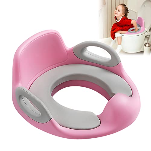 VA-Cerulean Toilettensitz,Kinder WC Sitz mit Griff und Spritzschutz,Anti-Rutsch,universeller Töpfchentrainer für 1-8 jährige Jungen und Mädchen (Rosa+Grau) von VA-Cerulean