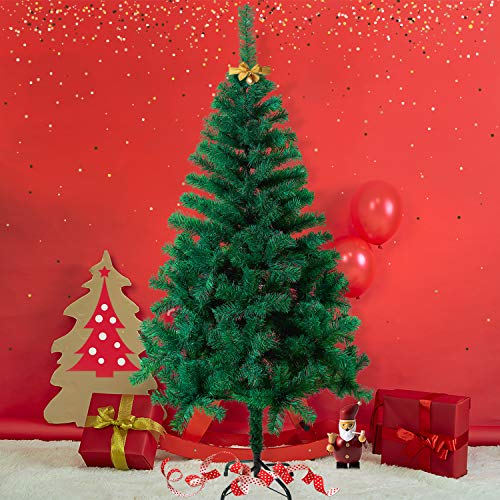 VA-Cerulean Weihnachtsbaum Künstlicher,150cm Grün PVC Christbaum mit Ständer,Schwer entflammbar,Schnellaufbau,Weihnachtsdeko,Unechter Tannenbaum von VA-Cerulean