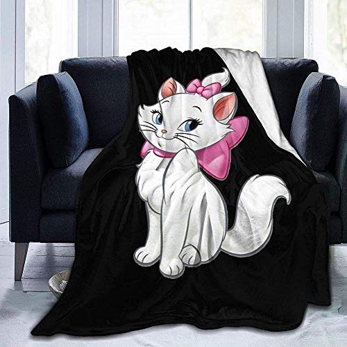 VAADIOSII Überwurf/Decke, die bequem, leicht und eng anliegend ist, Aristocats Super Soft Holiday Winterkabine Warm -Black_50 "x40 von VAADIOSII