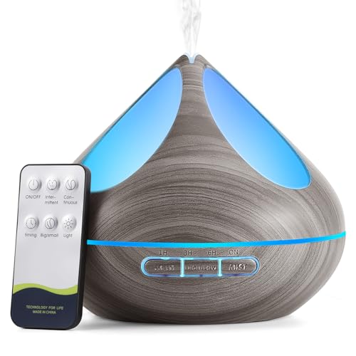 VAAGHANM Aroma Diffuser 500ml mit 8 Ätherischen Ölen: Fernbedienung + 4 Timer, Brauner Luftbefeuchter für Schlafzimmer/Home VAAGHANM Aroma Diffuser 500ml mit 8 Ätherischen Ölen: Fernbedienung + 4 Timer, Brauner Luftbefeuchter für Schlafzimmer/Home von VAAGHANM