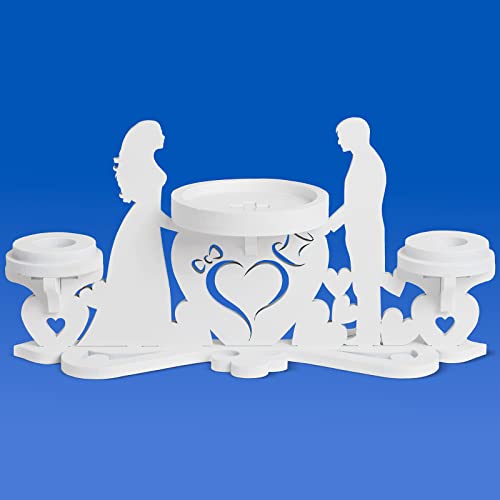 VABA Unity Kerzenhalter – Hochzeitskerzen-Halter für Stumpenkerzen – Holz, Weiß – Hochzeit, Weihnachten, andere besondere Anlässe VABA Unity Kerzenhalter – Hochzeitskerzen-Halter für Stumpenkerzen – Holz, Weiß – Hochzeit, Weihnachten, andere besondere Anlässe von VABA