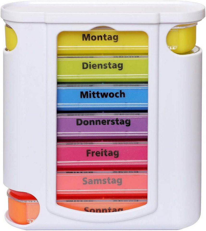 VABIONO Pillendose Tablettenbox Pillendose Pillenbox M8 Medikamentenbox 4Fächer/Tag (Deutsche Marke, 1 St., Auf Ihren Bedarf abgestimmte Menge), Kostenloser Versand von VABIONO