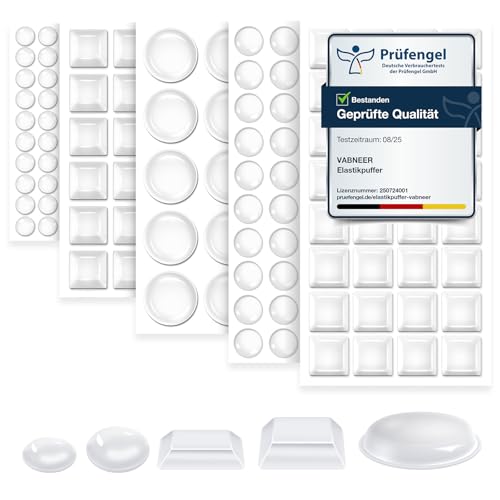VABNEER Elastikpuffer Transparent Selbstklebend, Silikon Schutzpuffer Möbelpuffer Gummipuffer zur Lärmdämpfung Verhindern Rutschen und Kratzer (226, 8-19.8mm) von VABNEER