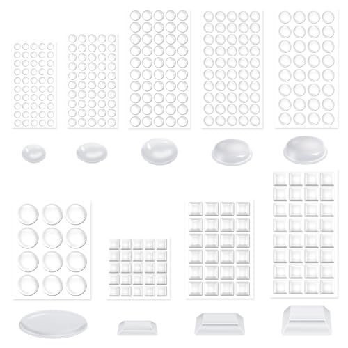 VABNEER Elastikpuffer Transparent Selbstklebend, Silikon Schutzpuffer Möbelpuffer Gummipuffer zur Lärmdämpfung Verhindern Rutschen und Kratzer (325, 6.4-20.6mm) von VABNEER