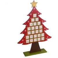 Adventskalender roter Holzbaum cm36x8h53 von VACCHETTI