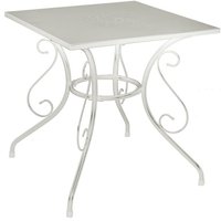 Gartentisch Weiß 70x70 cm h 72 cm aus Metall mod. New Old von VACCHETTI