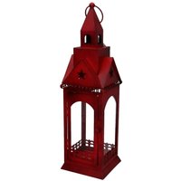 Quadratische rote Metalllaterne 13x13h45,5 cm Quadratische rote Metalllaterne 13x13h45,5 cm von VACCHETTI