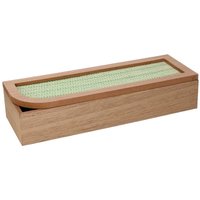 Vacchetti - Rechteckige braune Teekiste aus Holz cm29x10h6 von VACCHETTI