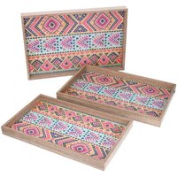 Rechteckiges Tablett aus orangefarbenem Holz 1-3 cm45x30h4 von VACCHETTI
