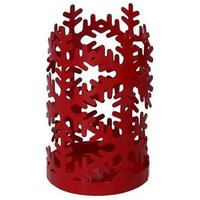 Runder Getränkehalter aus rotem Schneeflockenmetall cm ø8h20 Runder Getränkehalter aus rotem Schneeflockenmetall cm ø8h20 von VACCHETTI