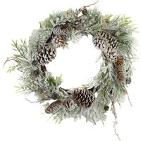 Schneekrone mit grünen Tannenzapfen ø58 cm Schneekrone mit grünen Tannenzapfen ø58 cm von VACCHETTI