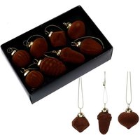 Vacchetti - Glaskugelpackung mit 8 verschiedenen Formen Kupfersamt cm17x11h4,5 von VACCHETTI