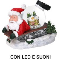 Vacchetti - LED-Glaskugel mit Weihnachtsmann-Schlitten aus Kunstharz mit Musik cm19,5x12,5h18 Vacchetti - LED-Glaskugel mit Weihnachtsmann-Schlitten aus Kunstharz mit Musik cm19,5x12,5h18 von VACCHETTI