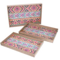 Vacchetti - Rechteckiges Tablett aus orangefarbenem Holz 1-3 cm45x30h4 von VACCHETTI