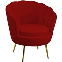 Samtsessel mit erdbeerroter Tulpe cm73x72h77 von VACCHETTI