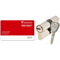 Vachette - Vernickelter Volt-Schließzylinder 30x30mm, 6 Stifte, 4 Wendeschlüssel. von VACHETTE