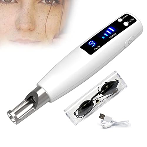 VACSAX Stift Zur Entfernung Von Hautflecken Mit LCD-Display, Maschine Zur Entfernung Von Muttermalen Mit Brille, Wiederaufladbar, Für Hautflecken, Sommersprossen, Haut, Narben,Blue von VACSAX