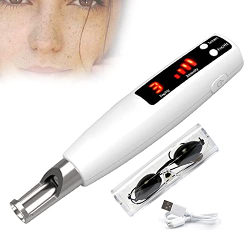 VACSAX Stift Zur Entfernung Von Hautflecken Mit LCD-Display, Maschine Zur Entfernung Von Muttermalen Mit Brille, Wiederaufladbar, Für Hautflecken, Sommersprossen, Haut, Narben,Red von VACSAX