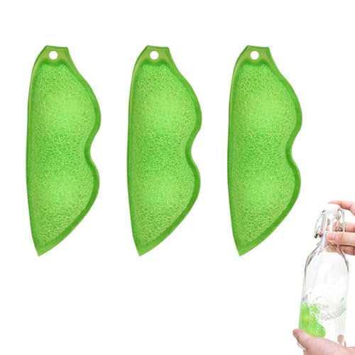 VAEIORP 3 Pcs Beans Bottle Cleaning Sponge Magic Beans Bottle Cleaner Sponge Küchenschwämme in Erbsenform Magic Beans Flaschenreiniger Schwamm von VAEIORP