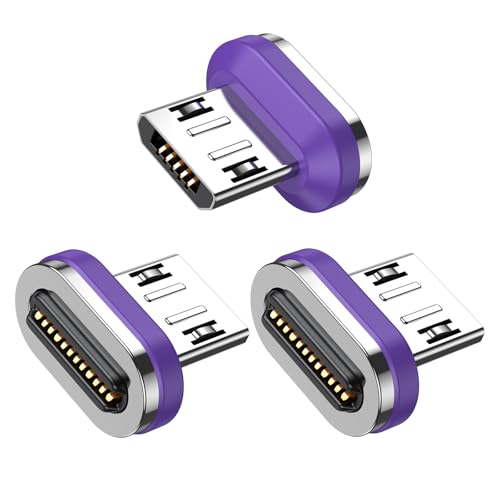 VAFOTON 24-poliger Micro-USB-Magnetkopf (3 Stück), kompatibler 24-poliger gerader USB-C-Magnetadapter, kompatibel mit 24-poligen 90-Grad-USB-C-Magnetadapter von VAFOTON
