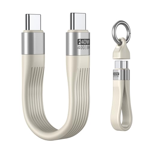VAFOTON 240W USB C Kabel Kurz/USB C auf USB C Kabel Kurz 13cm/USB4.0 PD3.1 Schnellladekabel, 40Gbps Datenübertragung, 8K 60Hz Videoübertragung, Thunderbolt 3/4 for 1Phone16/15, MaBook/1Pad, Samsung,VR VAFOTON 240W USB C Kabel Kurz/USB C auf USB C Kabel Kurz 13cm/USB4.0 PD3.1 Schnellladekabel, 40Gbps Datenübertragung, 8K 60Hz Videoübertragung, Thunderbolt 3/4 for 1Phone16/15, MaBook/1Pad, Samsung,VR von VAFOTON