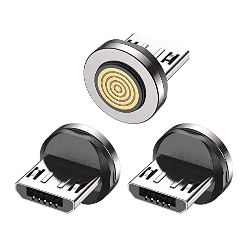 VAFOTON PD 60W Micro Super Fast Charging Magnetic Charging Cable Adapter [3-Pack], 9-Pin Super Fast Magnetic Connector Tip Heads 360° Rotating Magnetic Plug for Type C/Samsung S22 S21 S20 /Laptop/Tablet von VAFOTON