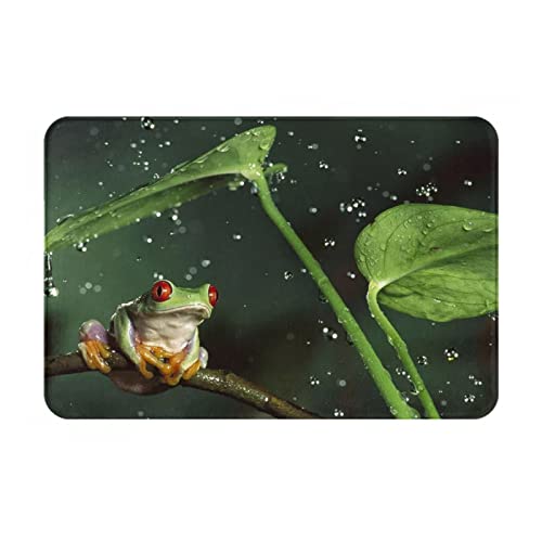 VAGILO Peace Tree Frosch Flanell-Fußmatte, 40,6 x 61 cm, leicht zu reinigen und langlebig, Eingangsmatte für alle Jahreszeiten, Küchenmatte, Badezimmer-Fußmatte, Outdoor-Matte, Indoor-Matte von VAGILO