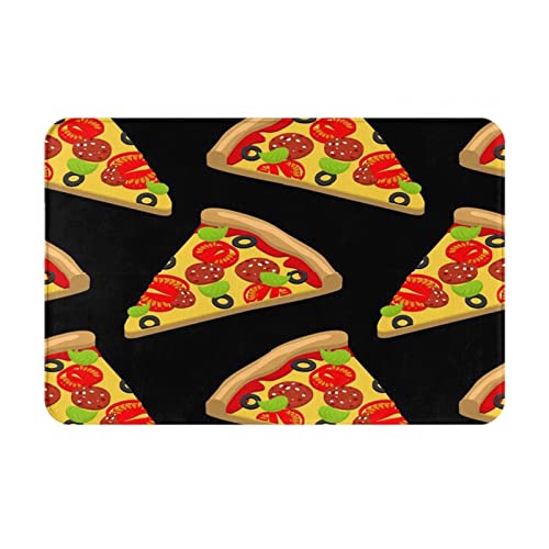 VAGILO Tasty Pizza Flanell-Fußmatte, 40,6 x 61 cm, leicht zu reinigen und langlebig, Eingangsmatte für alle Jahreszeiten, Küchenmatte, Badezimmer-Fußmatte, Outdoor-Matte, Indoor-Matte von VAGILO