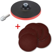 1x Stützteller 125mm + gratis 5 Schleifscheiben 125mm P40 ohne Loch von VAGO- TOOLS