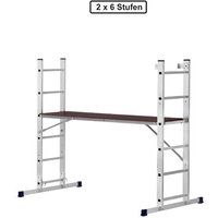Arbeitsgerüst Baugerüst Leiter Gerüst 2x6 Treppengerüst Klappleiter Bühne Profi von VAGO- TOOLS