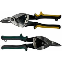 Figurenschere Metallschere Blechschere Schere Rechts/Links Kurvenschere Set 2tlg von VAGO- TOOLS