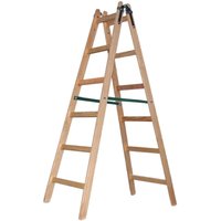 Vago-tools - Holzleiter Leiter Trittleiter 2x6 Stufen zweiseitige Klappleiter von VAGO- TOOLS