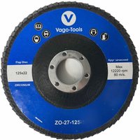 Vago-tools - 10x Fächerschleifscheiben Lamellenscheiben 125mm P36 Blau Mopteller von VAGO- TOOLS