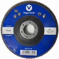 1x Fächerschleifscheiben Lamellenscheiben 125mm flach P60 Braun von VAGO- TOOLS