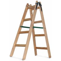 Holzleiter Leiter Trittleiter 2x4 Stufen zweiseitige Klappleiter von VAGO- TOOLS