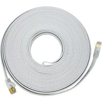 Patchkabel CAT7 Netzwerkkabel lan dsl weiß Netzwerk Kabel Ethernet flach 10m von VAGO- TOOLS