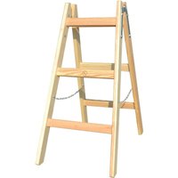 VaGo Holzleiter Trittleiter Stehleiter 2x3 Stufen zweiseitige Leiter Klappleiter von VAGO- TOOLS