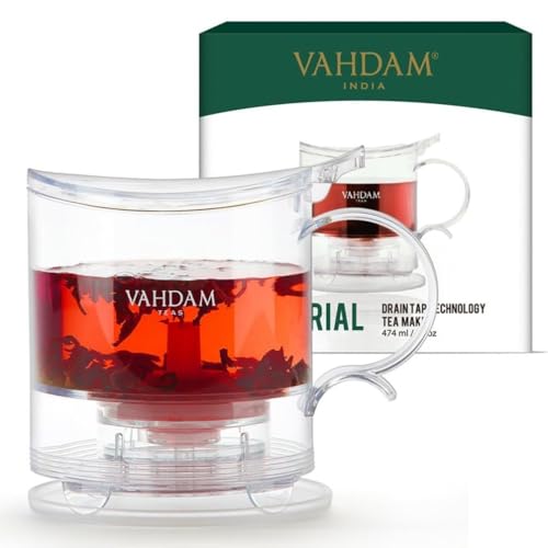 VAHDAM Imperial Teekocher (474ml) Abflusshahn Technologie, All In One Tee Kit | Teekanne Mit Teesieben Für Losen Tee | Tee Steiler | Geschenk Für Teeliebhaber von VAHDAM