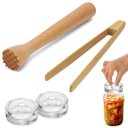 Fermentation Glas-Gewichte 4 Stück 7 cm Glasgewichte zum Fermentieren, Fermentation mit Stößel und Zange Fermentation Glas-Gewichte 4 Stück 7 cm Glasgewichte zum Fermentieren, Fermentation mit Stößel und Zange von VAIAV