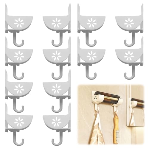12 Stück Nein Stanzen Küchen Organizer - 6 Paar Wand Montierter Müllsack Spender Organizer, Küche Weiß Wandmontierter Trash Bag Kitchen Organizer, Wandregal Selbstklebend für Aufbewahrung Tüten, Ordn von VAIGU:OA