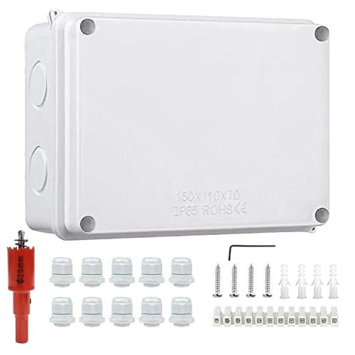 Abzweigdose wasserdicht IP65 Aufputz außen Verteilerdose - Garten Feuchtraum Aufputz, wasserdicht-Verbindungsdose, wasserdicht Junction Box Groß M20 für Ø6-12 mm Kabel Kabelabzweigkasten wasserdicht Abzweigdose wasserdicht IP65 Aufputz außen Verteilerdose - Garten Feuchtraum Aufputz, wasserdicht-Verbindungsdose, wasserdicht Junction Box Groß M20 für Ø6-12 mm Kabel Kabelabzweigkasten wasserdicht von VAIGU:OA